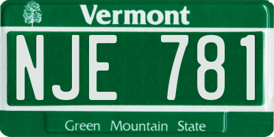 VT license plate NJE781