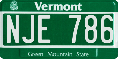 VT license plate NJE786