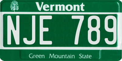 VT license plate NJE789