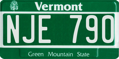 VT license plate NJE790
