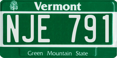 VT license plate NJE791
