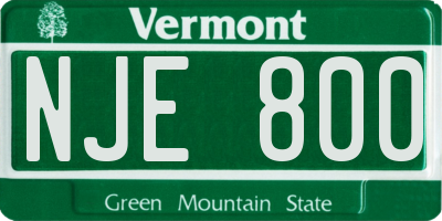 VT license plate NJE800
