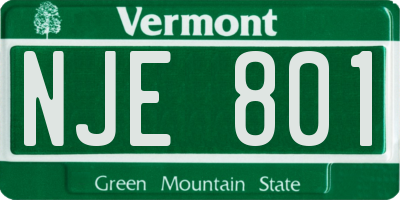VT license plate NJE801