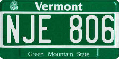 VT license plate NJE806