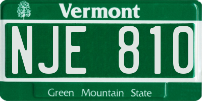 VT license plate NJE810