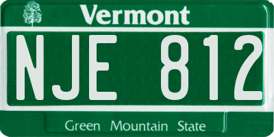 VT license plate NJE812