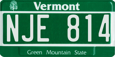 VT license plate NJE814