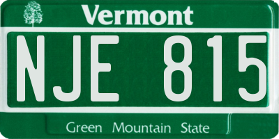 VT license plate NJE815