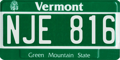 VT license plate NJE816