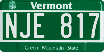 VT license plate NJE817