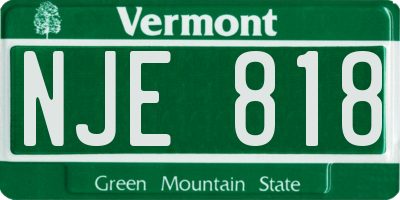 VT license plate NJE818