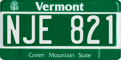 VT license plate NJE821
