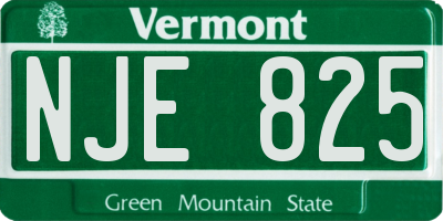 VT license plate NJE825