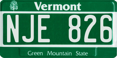 VT license plate NJE826