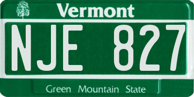 VT license plate NJE827