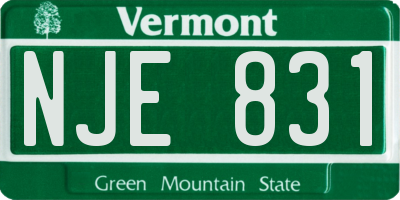 VT license plate NJE831