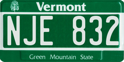 VT license plate NJE832
