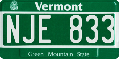 VT license plate NJE833