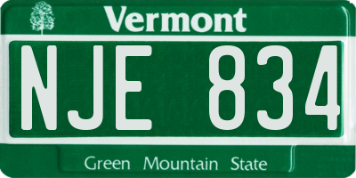 VT license plate NJE834