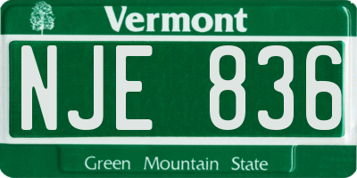 VT license plate NJE836