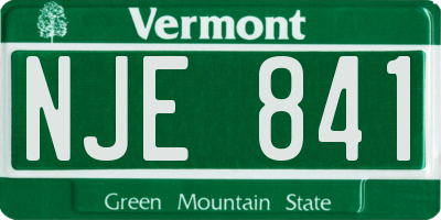 VT license plate NJE841