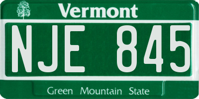 VT license plate NJE845