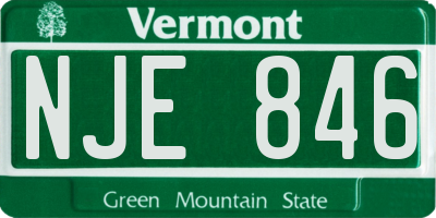 VT license plate NJE846