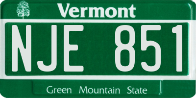 VT license plate NJE851