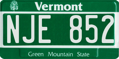 VT license plate NJE852