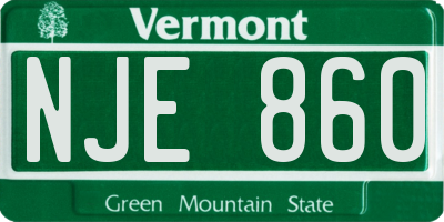 VT license plate NJE860