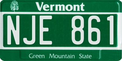 VT license plate NJE861
