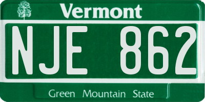 VT license plate NJE862
