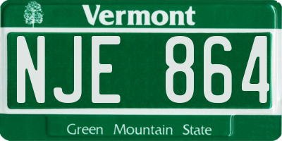 VT license plate NJE864