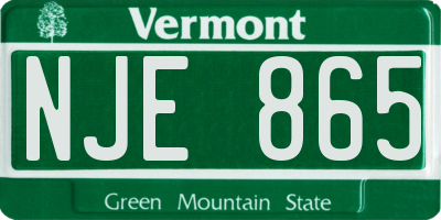 VT license plate NJE865