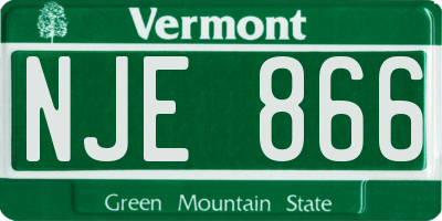 VT license plate NJE866