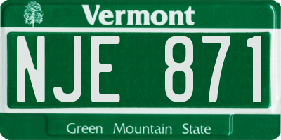 VT license plate NJE871
