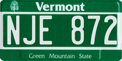 VT license plate NJE872