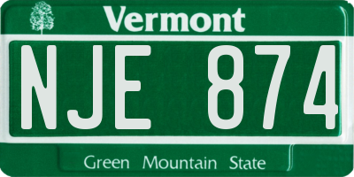 VT license plate NJE874