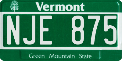 VT license plate NJE875