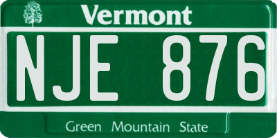 VT license plate NJE876