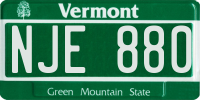 VT license plate NJE880