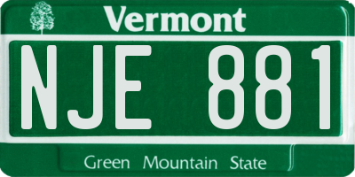 VT license plate NJE881