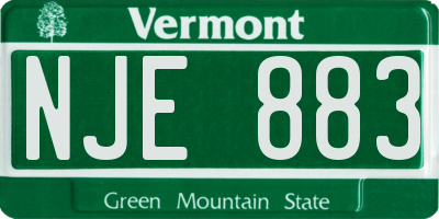VT license plate NJE883