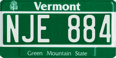 VT license plate NJE884
