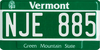 VT license plate NJE885