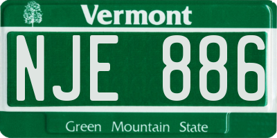 VT license plate NJE886