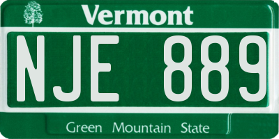 VT license plate NJE889