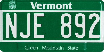 VT license plate NJE892