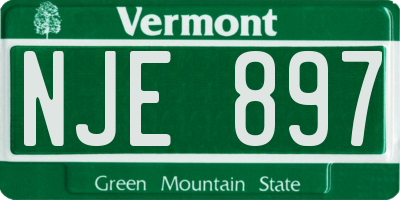 VT license plate NJE897