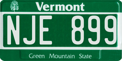 VT license plate NJE899